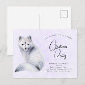 Cute Nordic Fox met Floral Markings Kerstmis Uitnodiging Briefkaart (Voorkant / Achterkant)