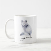Cute Nordic Fox met Floral Markings Koffiemok (Links)