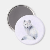Cute Nordic Fox met Floral Markings Magneet (Voorkant / Achterkant)
