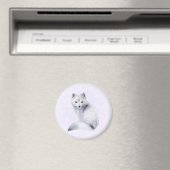 Cute Nordic Fox met Floral Markings Magneet (Insitu (Vaatwasser))