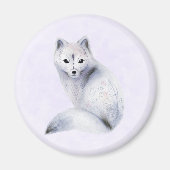 Cute Nordic Fox met Floral Markings Magneet (Voorkant)