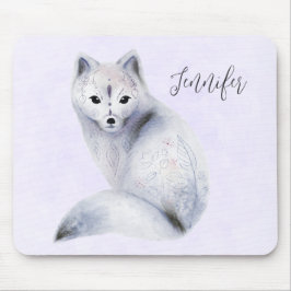 Cute Nordic Fox met Floral Markings Muismat