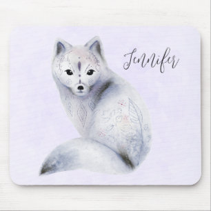 Cute Nordic Fox met Floral Markings Muismat