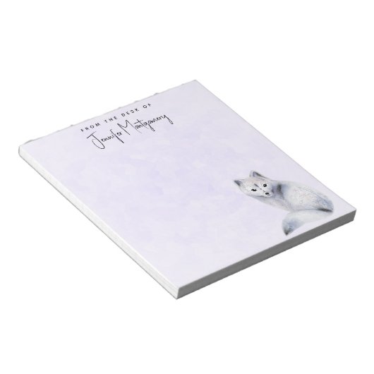 Cute Nordic Fox met Floral Markings Notitieblok (Schuin)