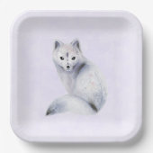 Cute Nordic Fox met Floral Markings Papieren Bordje (Voorkant)
