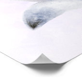 Cute Nordic Fox met Floral Markings Poster (Hoek)