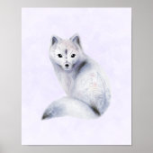 Cute Nordic Fox met Floral Markings Poster (Voorkant)