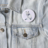 Cute Nordic Fox met Floral Markings Ronde Button 5,7 Cm (In situ)