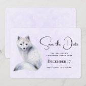 Cute Nordic Fox met Floral Markings Save The Date (Voorkant / Achterkant)