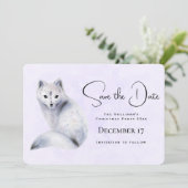 Cute Nordic Fox met Floral Markings Save The Date (Staand voorkant)