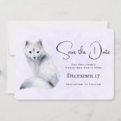Cute Nordic Fox met Floral Markings Save The Date (Voorkant)