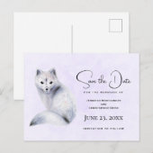 Cute Nordic Fox met Floral Markings Save the Date Uitnodiging Briefkaart (Voorkant / Achterkant)
