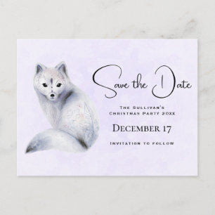 Cute Nordic Fox met Floral Markings Save the Date Uitnodiging Briefkaart