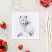 Cute Nordic Fox met Floral Markings Servet (Insitu)
