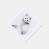 Cute Nordic Fox met Floral Markings Servet (Hoek)