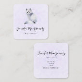 Cute Nordic Fox met Floral Markings Square Vierkante Visitekaartje (Voorkant / Achterkant)