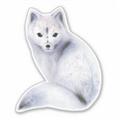 Cute Nordic Fox met Floral Markings Sticker (Voorkant)