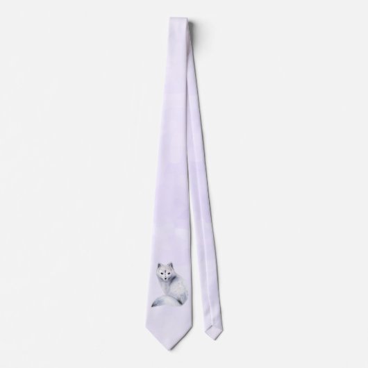 Cute Nordic Fox met Floral Markings Stropdas (Voorkant)