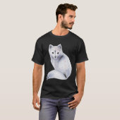 Cute Nordic Fox met Floral Markings T-shirt (Voorkant volledig)