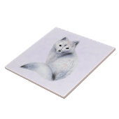 Cute Nordic Fox met Floral Markings Tegeltje (Zijkant)