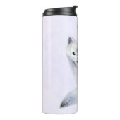 Cute Nordic Fox met Floral Markings Thermosbeker (Gedraaid links)