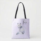 Cute Nordic Fox met Floral Markings Tote Bag (Voorkant)