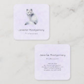 Cute Nordic Fox met Floral Markings Vierkante Visitekaartje (Voorkant / Achterkant)