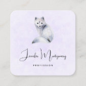 Cute Nordic Fox met Floral Markings Vierkante Visitekaartje (Voorkant)