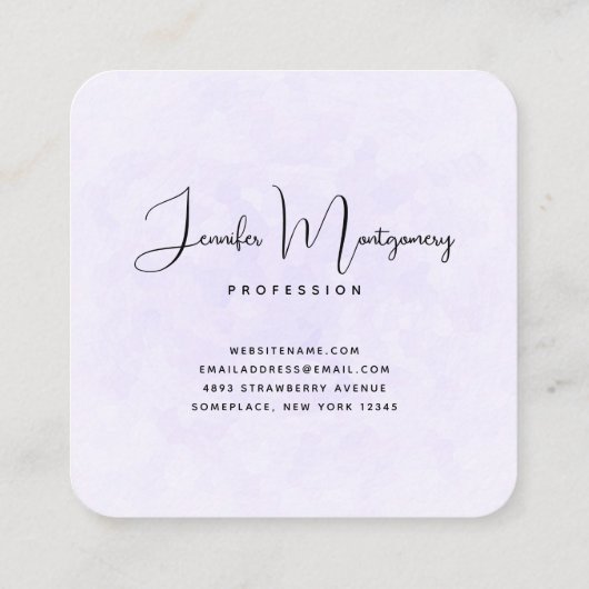 Cute Nordic Fox met Floral Markings Vierkante Visitekaartje (Achterkant)