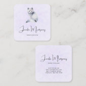 Cute Nordic Fox met Floral Markings Vierkante Visitekaartje (Voorkant / Achterkant)