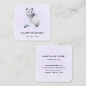 Cute Nordic Fox met Floral Markings Vierkante Visitekaartje (Voorkant / Achterkant)