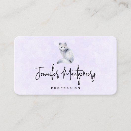 Cute Nordic Fox met Floral Markings Visitekaartje (Voorkant)