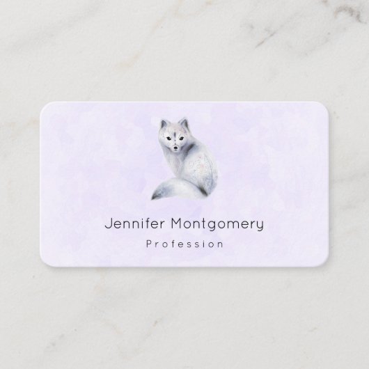 Cute Nordic Fox met Floral Markings Visitekaartje (Voorkant)