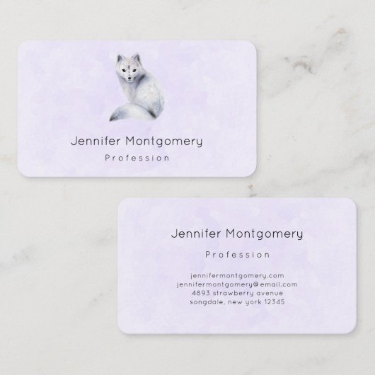 Cute Nordic Fox met Floral Markings Visitekaartje (Voorkant / Achterkant)