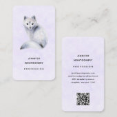 Cute Nordic Fox met Floral Markings Visitekaartje (Voorkant / Achterkant)