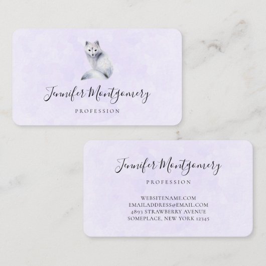 Cute Nordic Fox met Floral Markings Visitekaartje (Voorkant / Achterkant)