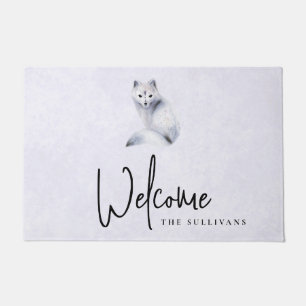 Cute Nordic Fox met Floral Markings Welcome Deurmat