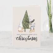Cute nordic gnome kerst feestdagen kaart (Voorkant)