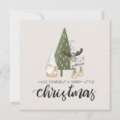 Cute nordic gnome kerst feestdagenkaart (Voorkant)