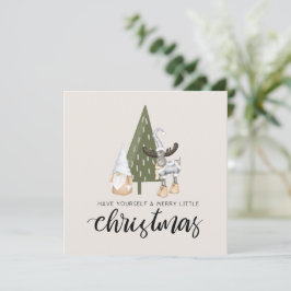 Cute nordic gnome kerst feestdagenkaart