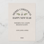 Cute nordic gnome kerst folie feestdagenkaart (Achterkant)