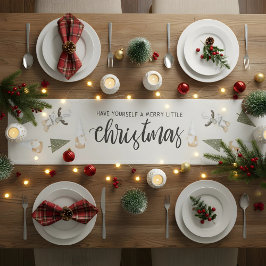 Cute nordic gnome kerst korte tafelloper