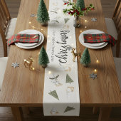 Cute nordic gnome kerst korte tafelloper