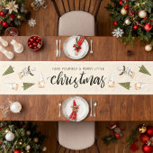 Cute nordic gnome kerst korte tafelloper