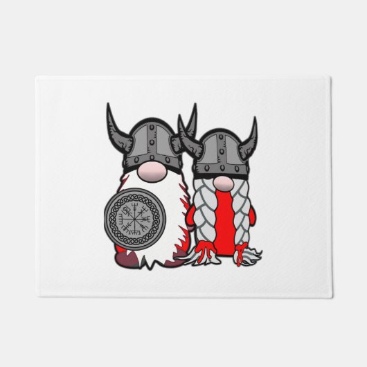Cute Nordic Gnomes Viking Tomte Couple Scandinavia Deurmat (Voorkant)