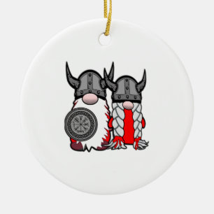 Cute Nordic Gnomes Viking Tomte Couple Scandinavia Keramisch Ornament