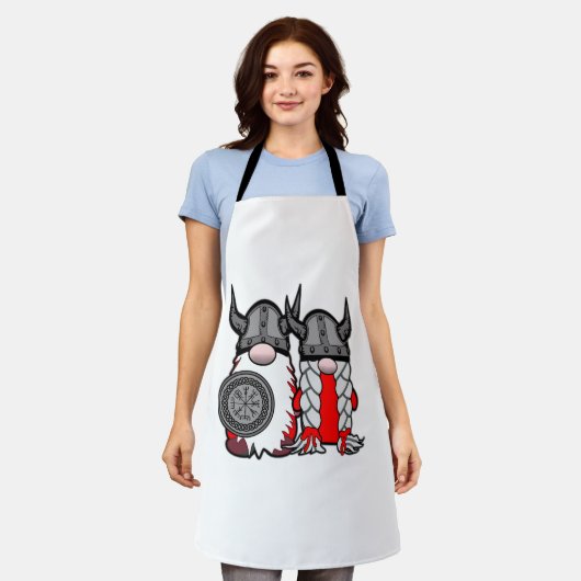 Cute Nordic Gnomes Viking Tomte Couple Scandinavia Schort (Gedragen)