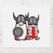 Cute Nordic Gnomes Viking Tomte Couple Scandinavia Sparkling Wijnetiket (Enkel label)