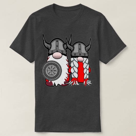 Cute Nordic Gnomes Viking Tomte Couple Scandinavia T-shirt (Design voorkant)