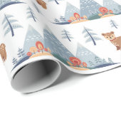 Cute Nordic Holiday Beer Pattern Cadeaupapier (Rol Hoek)